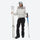 Women's 3-layer breathable ski suit set - white fur trim hood jacket with black bib pants, for skiing and snowboarding