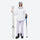 Women's 3-layer breathable ski suit set - white jacket with lavender bib pants, for snowy mountain travel