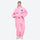 Breathable full-body ski suit with waist belt - pink one-piece suit, for cold-weather winter sports