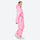 Unisex 2-layer snowboard one-piece suit - pink one-piece suit, on-model side view, for skiing and snowboarding