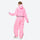 Unisex waterproof 2L one-piece snow suit - pink one-piece suit, on-model back view, for resort and street wear