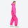 Unisex waterproof 2L one-piece snow suit - rose red one-piece suit, on-model side view, for skiing and snowboarding