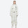 Breathable full-body ski suit with waist belt - white one-piece suit, for powder days and winter commute