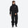 Unisex 2-layer snowboard one-piece suit - black one-piece suit, on-model full-body front view, for skiing and snowboarding