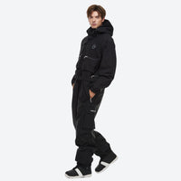 
                  
                    Unisex waterproof 2L one-piece snow suit - black one-piece suit, for resort and street wear
                  
                