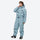 Breathable full-body ski suit with waist belt - ice blue one-piece suit, for skiing and snowboarding