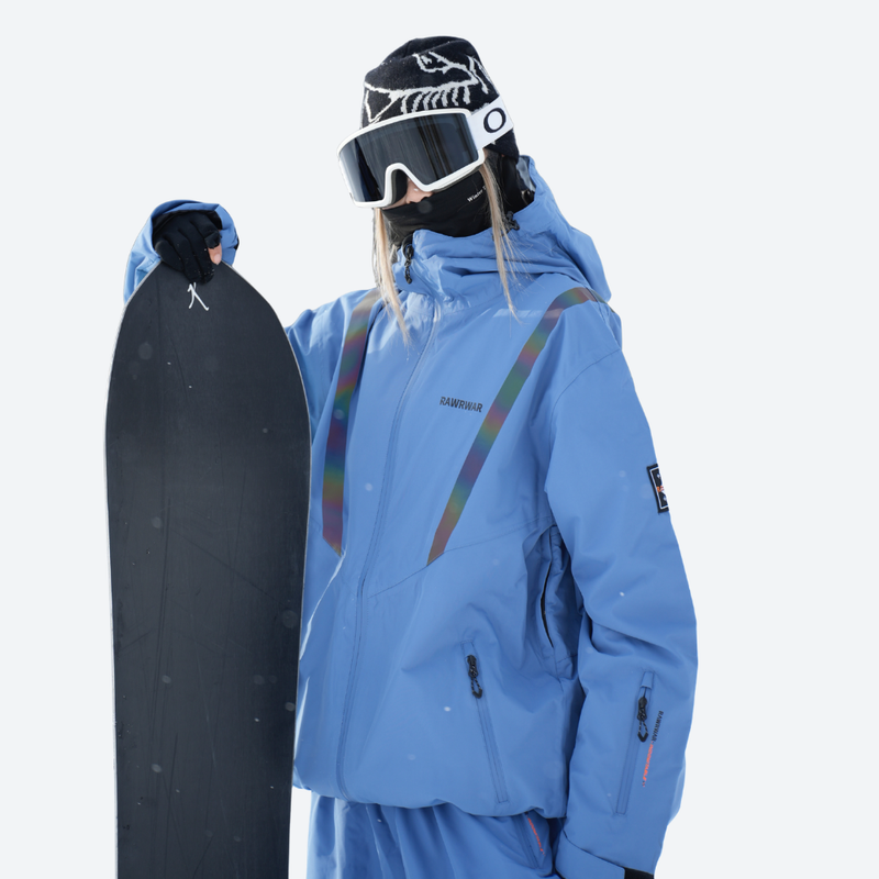 Women's snowboard jacket and wide-leg pants - ice blue jacket, for powder days and winter commute